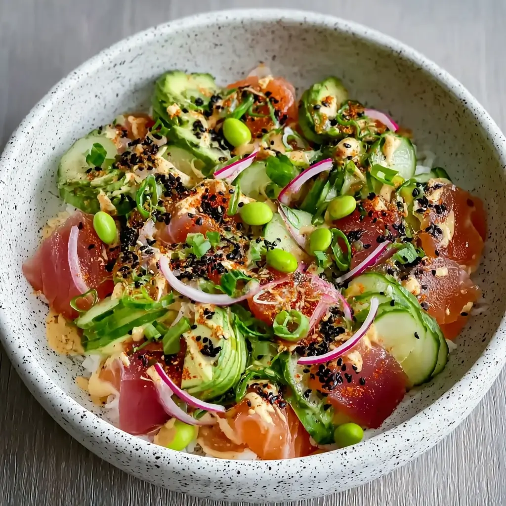 Tuna Avocado Crispy Rice Salad