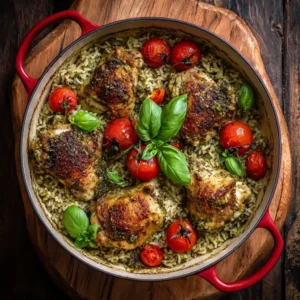 One-Pot Pesto Chicken Rice