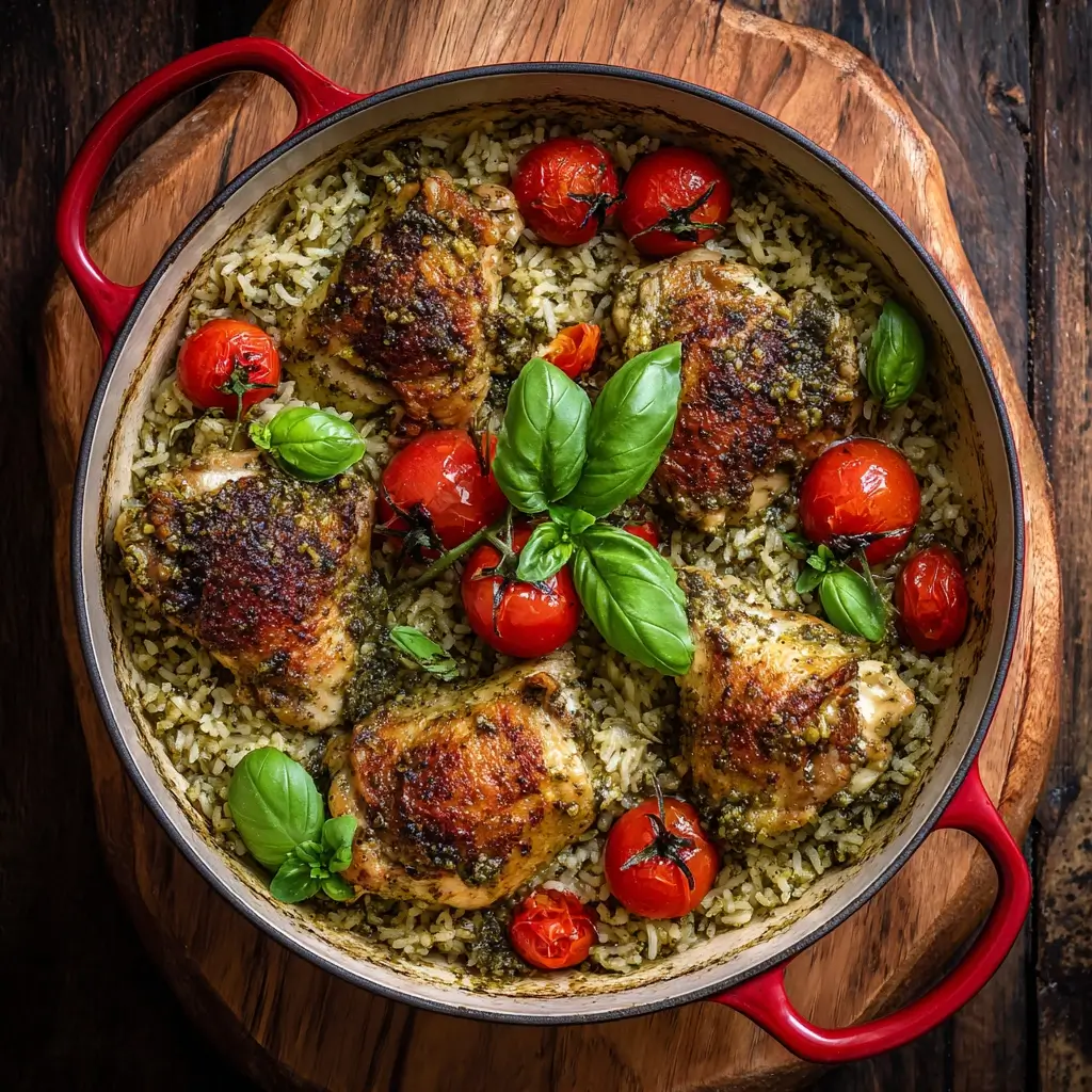 One-Pot Pesto Chicken Rice