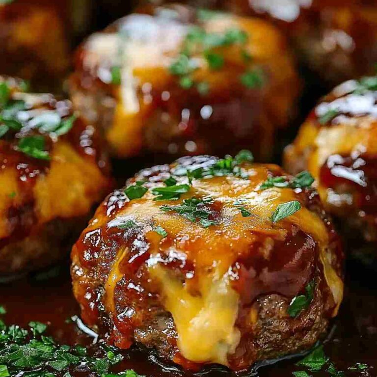 Cheesy Stuffed Meatloaf Bites