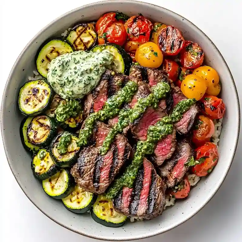 Grilled Steak Bowl with Creamy Sauce