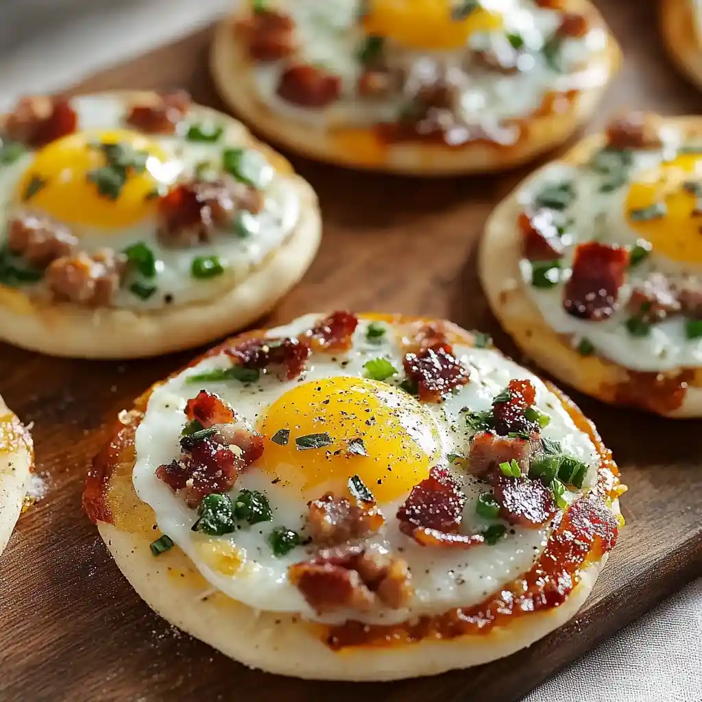 Muffin Breakfast Pizzas with Turkey Bacon