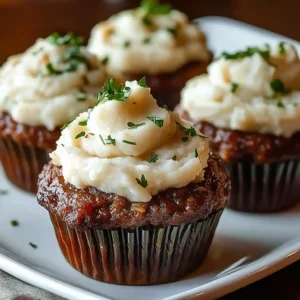 Smoky Bourbon BBQ Meatloaf Cupcakes