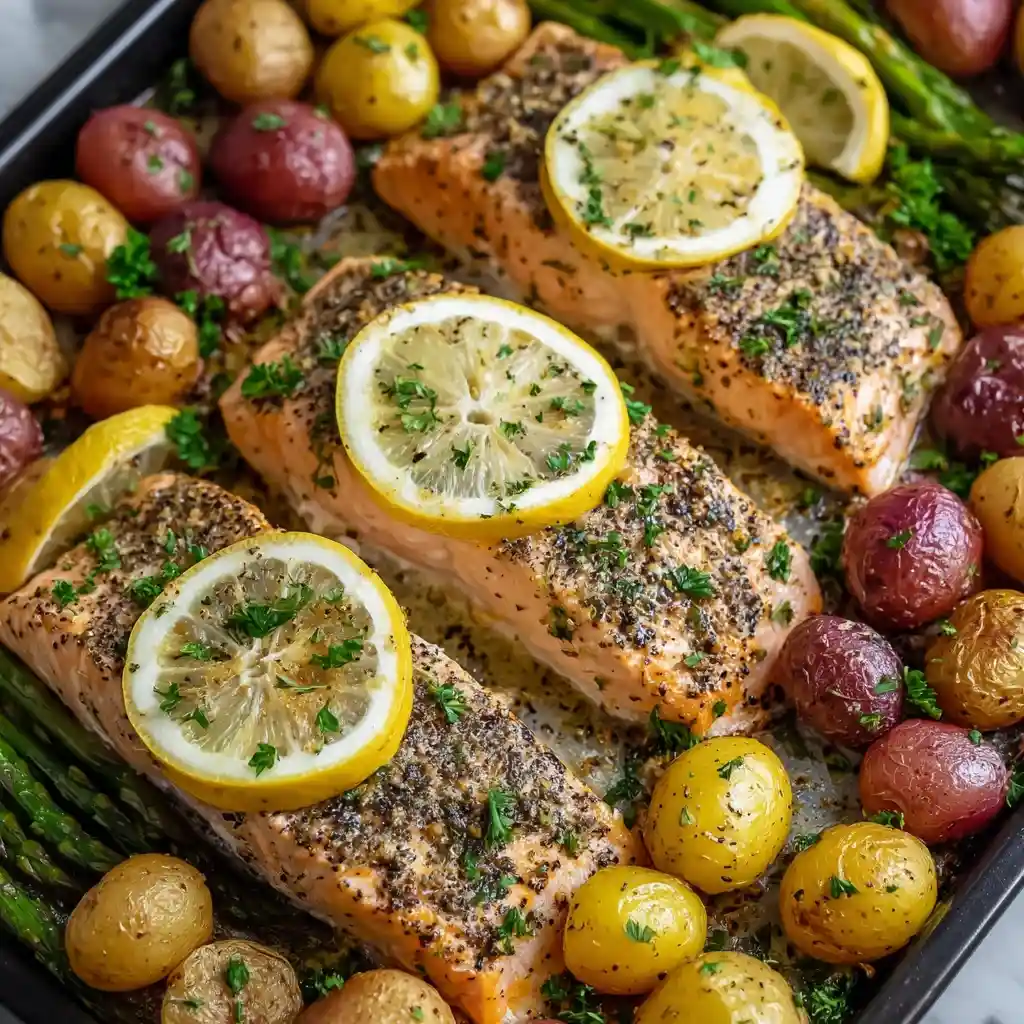 15-Minute Sheet Pan Lemon Pepper Salmon