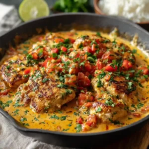 Cajun Chicken Skillet with Creamy Cheese Sauce