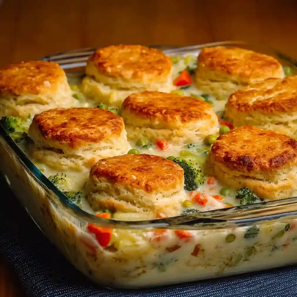 Chicken Pot Pie with Biscuit Crust