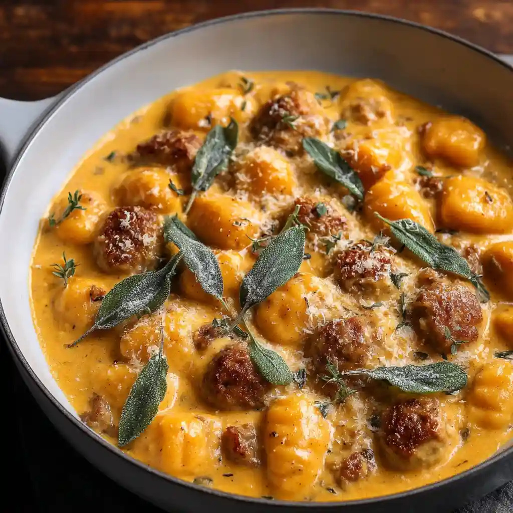 Creamy Butternut Squash Gnocchi with Sausage