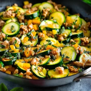 Ground Turkey Zucchini Skillet