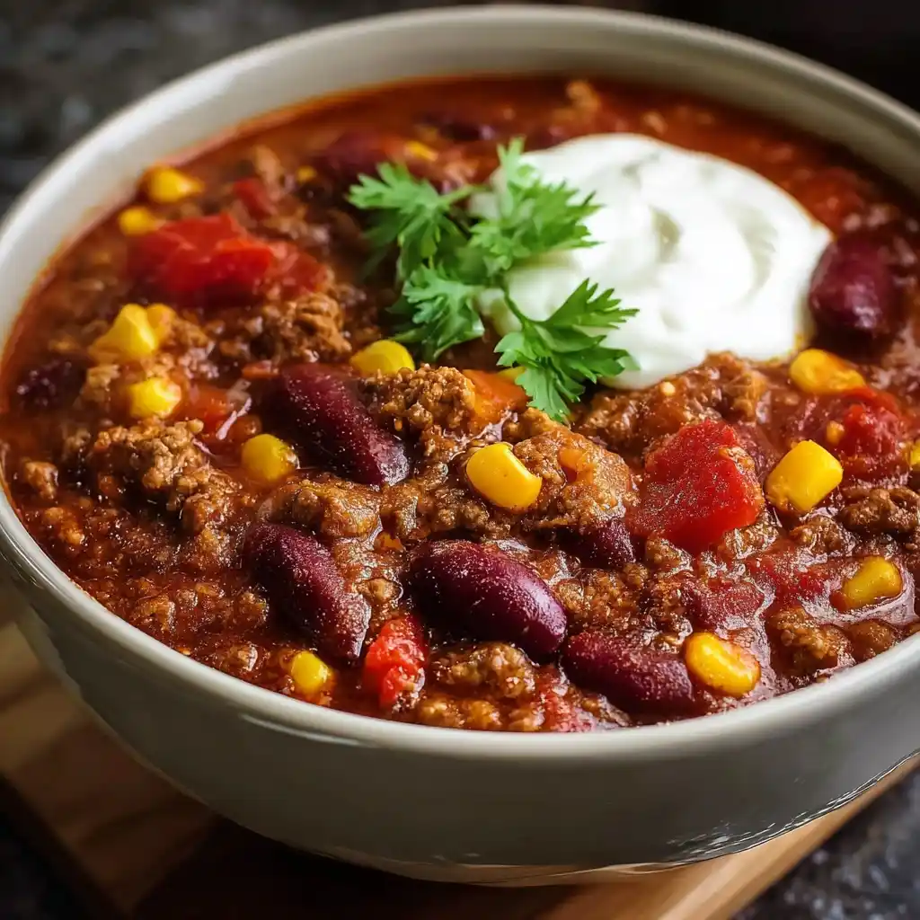 Hearty Crockpot Beef Chili