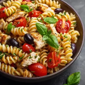 Mediterranean Chicken Pasta Salad