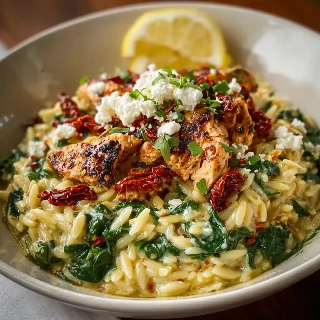Mediterranean Chicken with Sundried Tomatoes and Orzo