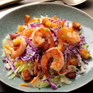 Shrimp with Warm German-Style Coleslaw