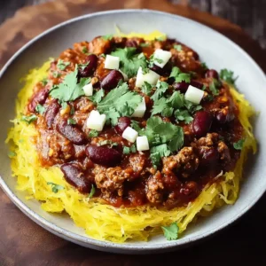 Spiced Turkey Chili with Spaghetti Squash