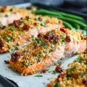 Sun-Dried Tomato Parmesan Crusted Salmon