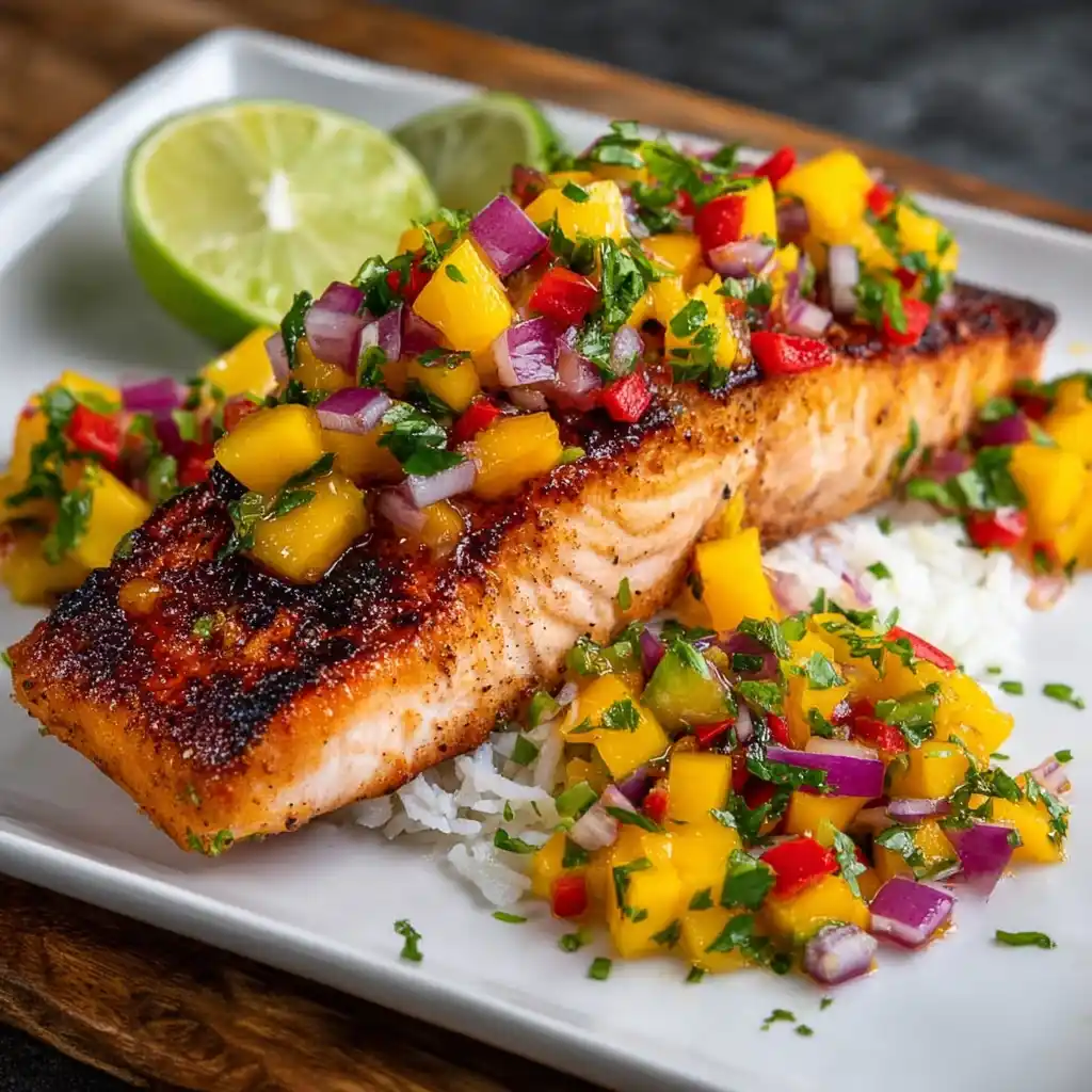 Tropical Salmon with Mango Salsa