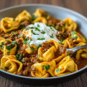 Cheesy Beef Enchilada Tortellini