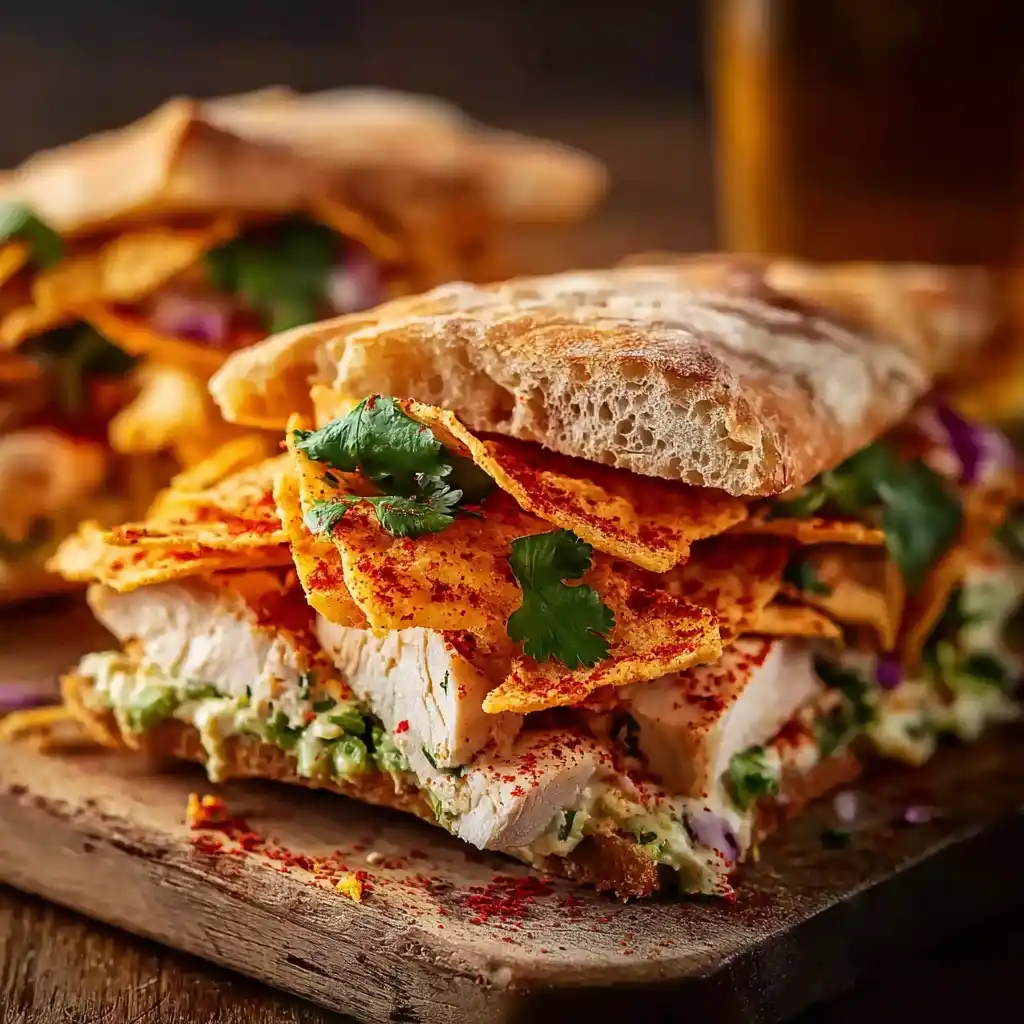 Bread with Chicken and Nachos