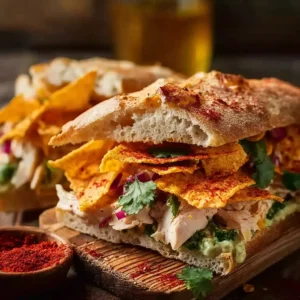 Bread with Chicken and Nachos