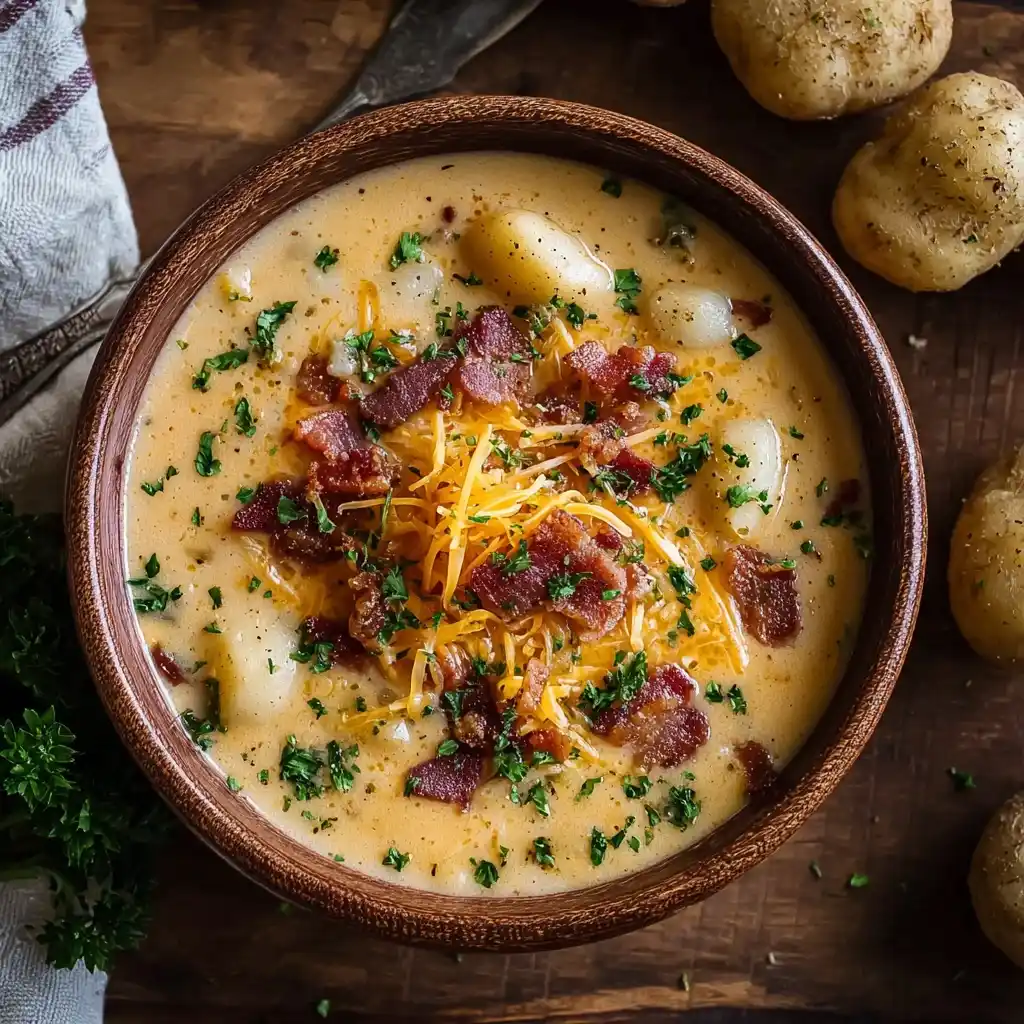 Creamy Beef Bacon Cheddar Soup