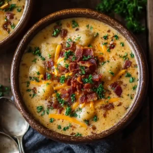 Creamy Beef Bacon Cheddar Soup