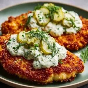 Crispy Dill Pickle Parmesan Chicken