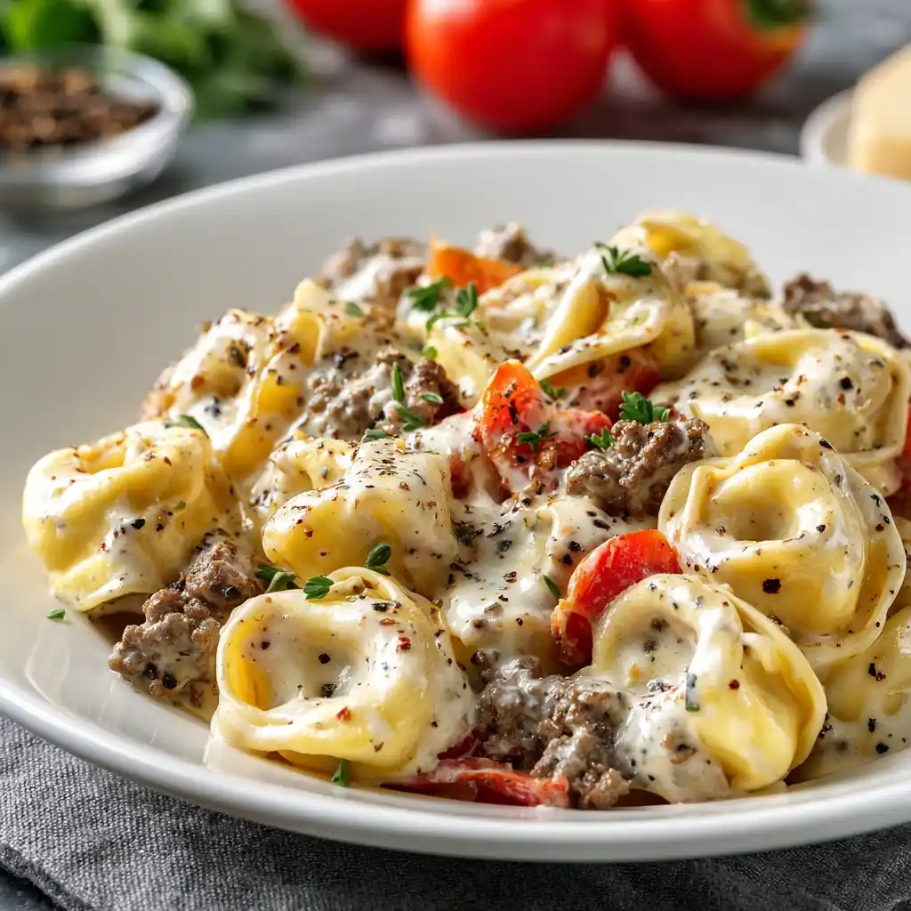 Easy Crock Pot Cheesesteak Tortellini Recipe Slow Cooker Cheesesteak Tortellini Soup Best Cheesesteak Tortellini Crock Pot...