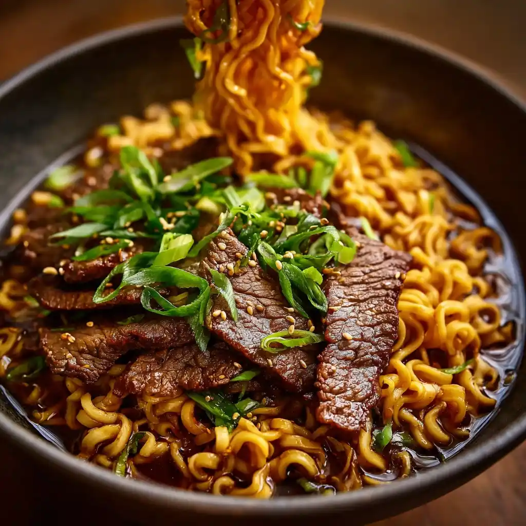 Garlic Butter Steak Lightning Noodles