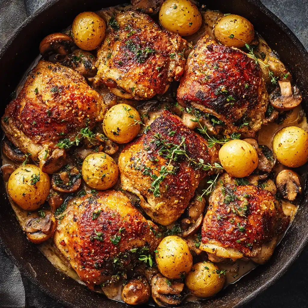 Easy One-pan Chicken Potatoes Gravy Recipe Healthy Chicken And Potatoes With Gravy Meal Quick Dinner Recipe Chicken Potato...