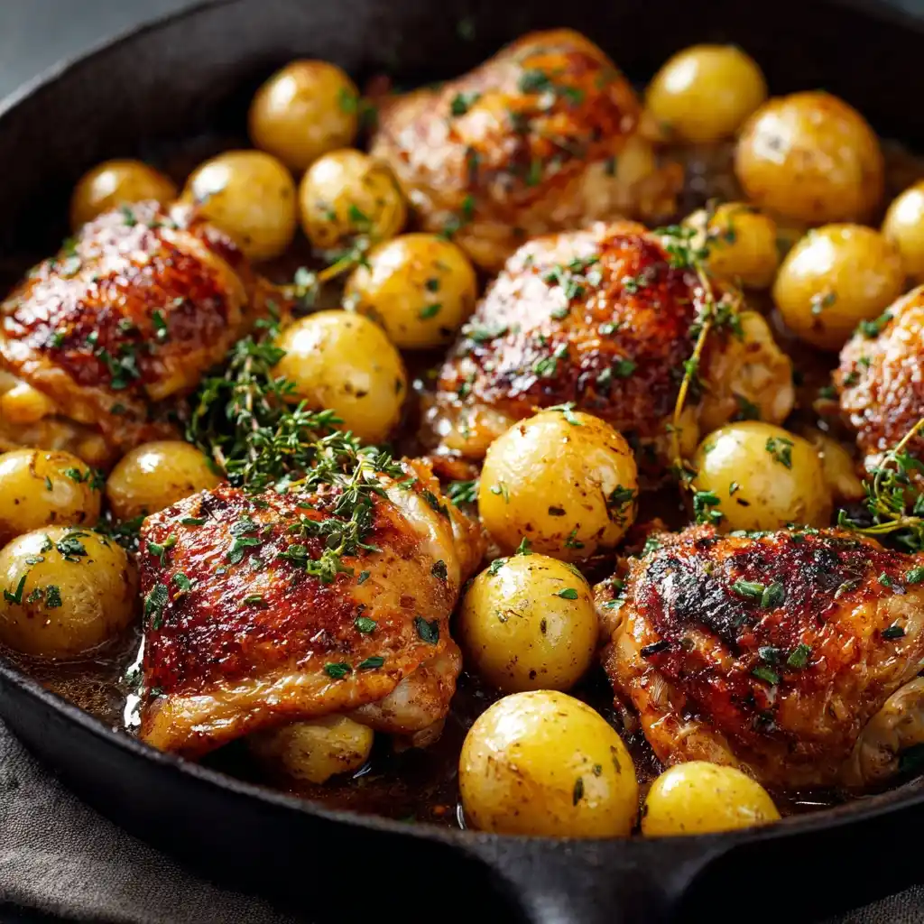 Easy One-pan Chicken Potatoes Gravy Recipe Healthy Chicken And Potatoes With Gravy Meal Quick Dinner Recipe Chicken Potato...