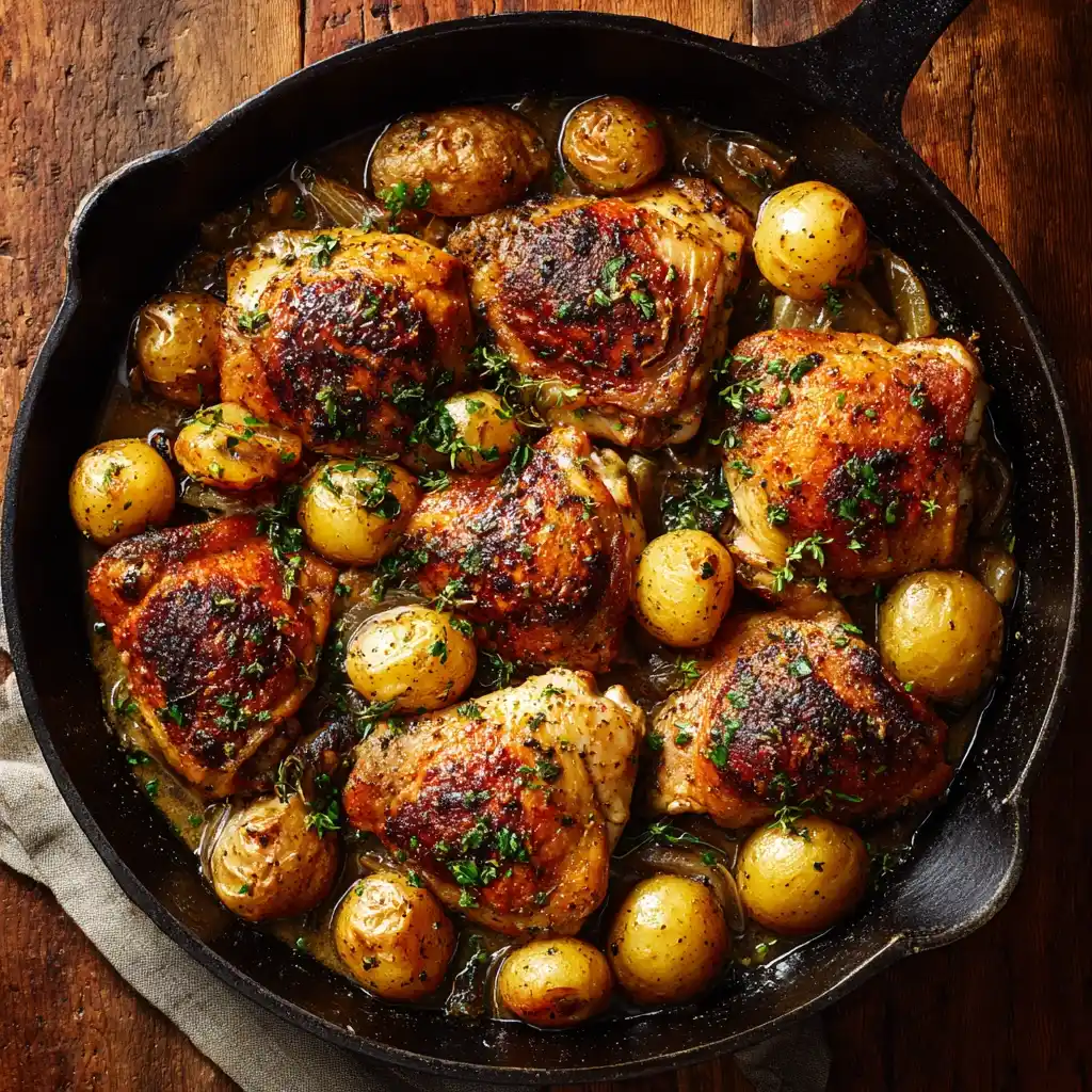 Easy One-pan Chicken Potatoes Gravy Recipe Healthy Chicken And Potatoes With Gravy Meal Quick Dinner Recipe Chicken Potato...