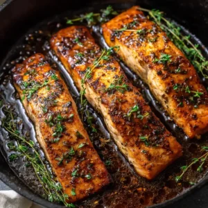 Easy Honey Garlic Butter Salmon Recipe 25-minute One-pan Salmon Dinner Healthy Honey Garlic Salmon Skillet Quick Honey Gar...