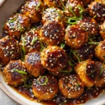 Sheet Pan Sesame Ginger Chicken Meatballs Recipe Sweet Chili Glazed Meatballs Oven Recipe Low Carb Sesame Ginger Meatballs...