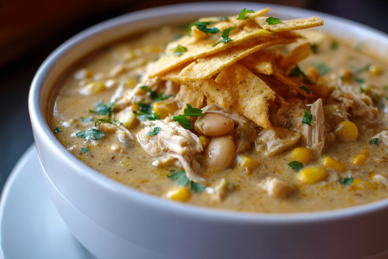 Best Creamy White Chicken Enchilada Soup Recipe Easy White Chicken Enchilada Soup Slow Cooker Low Carb Creamy Chicken Ench...