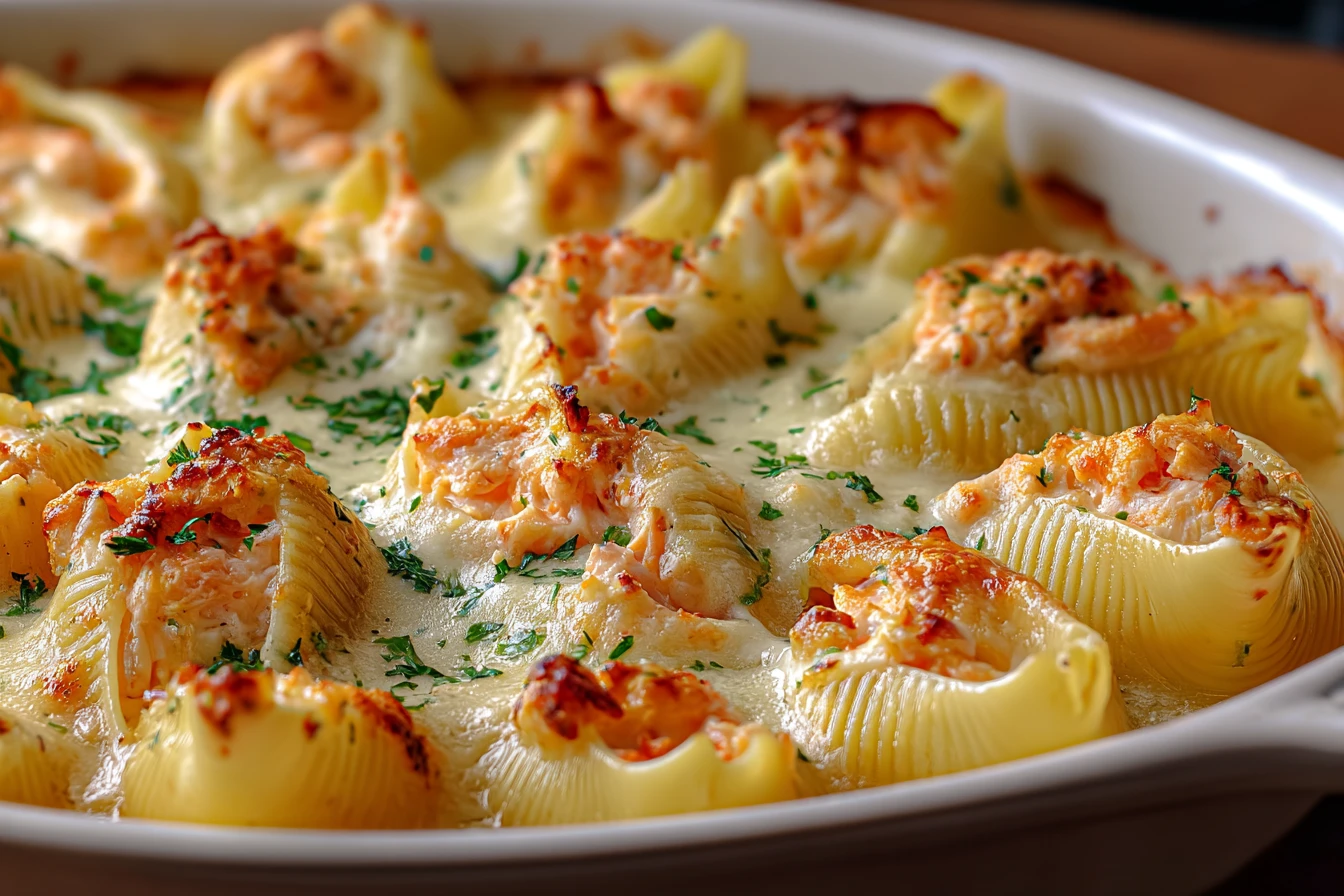 Best Seafood Stuffed Shells Recipe Creamy Crab Stuffed Shells Tutorial How To Make Seafood Stuffed Shells Gourmet Seafood ...
