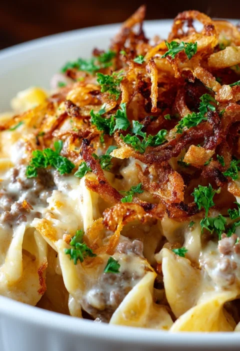 Cheesy Beef Noodle Casserole Recipe Crispy French Onion Casserole Easy Beef And Noodle Casserole With Cheese Best Cheesy B...