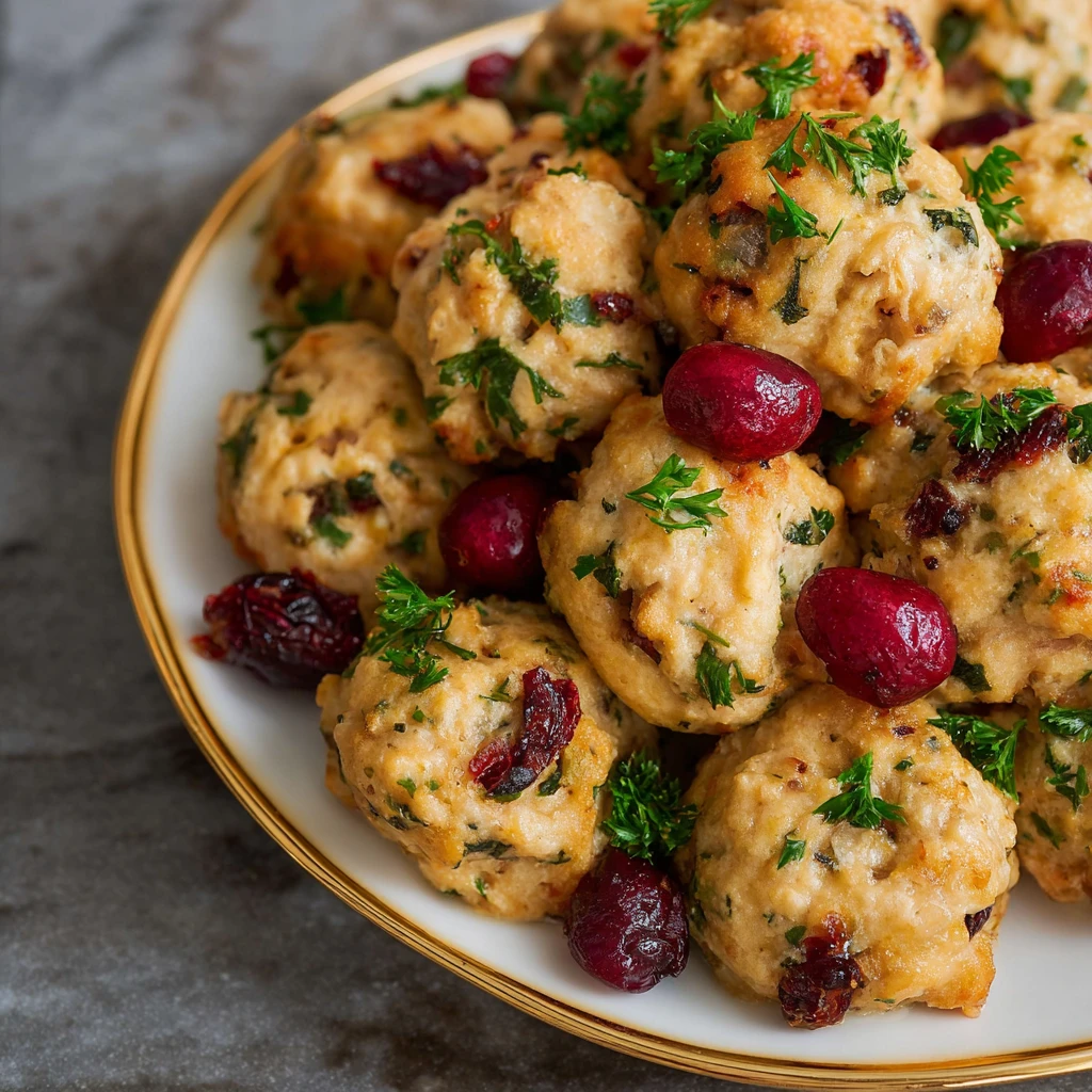 Cranberry Turkey Stuffing Balls Recipe Best Cranberry Turkey Stuffing Balls Gluten-free Cranberry Turkey Stuffing Balls Ho...