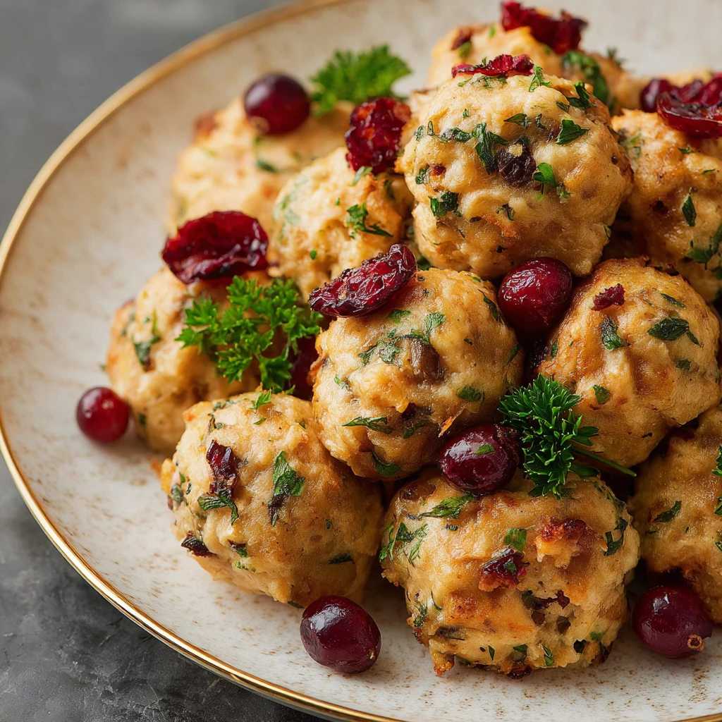 Cranberry Turkey Stuffing Balls Recipe Best Cranberry Turkey Stuffing Balls Gluten-free Cranberry Turkey Stuffing Balls Ho...