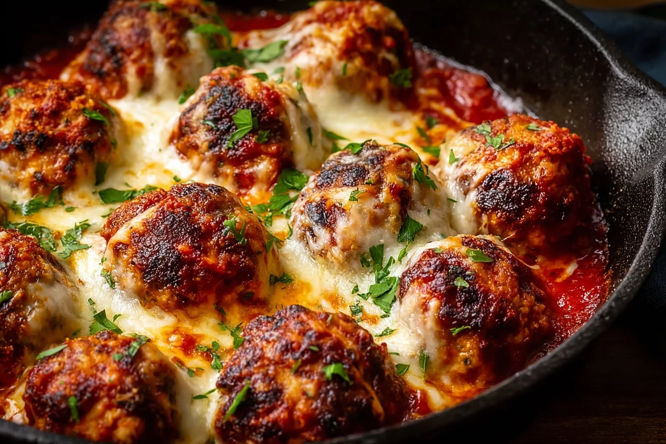 Easy Baked Chicken Parmesan Meatballs Recipe Healthy Chicken Parmesan Meatballs Baked Low Carb Chicken Parmesan Meatballs ...