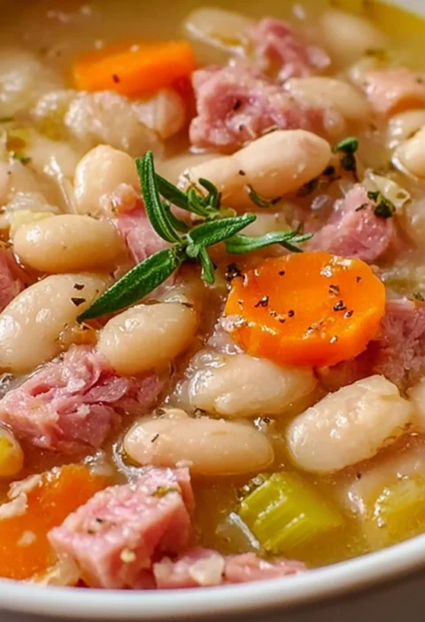Easy Crockpot White Bean And Ham Soup Recipe Hearty Slow Cooker Ham And Bean Soup Best White Bean And Ham Soup Crockpot Lo...