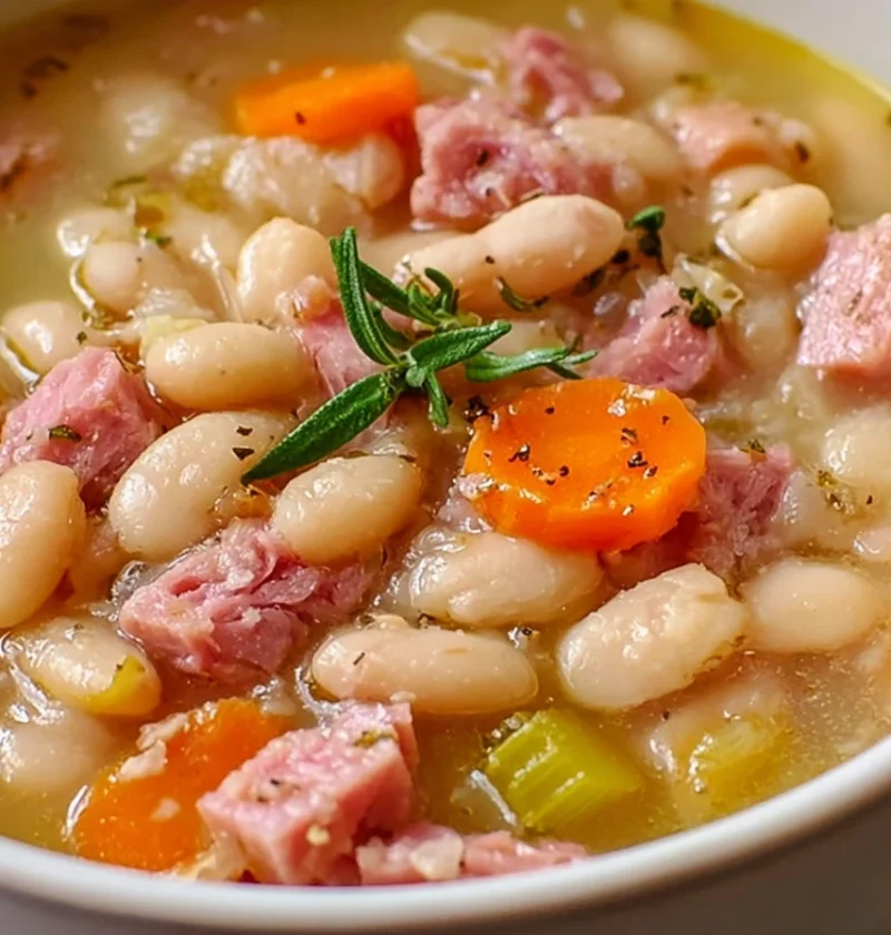 Easy Crockpot White Bean And Ham Soup Recipe Hearty Slow Cooker Ham And Bean Soup Best White Bean And Ham Soup Crockpot Lo...