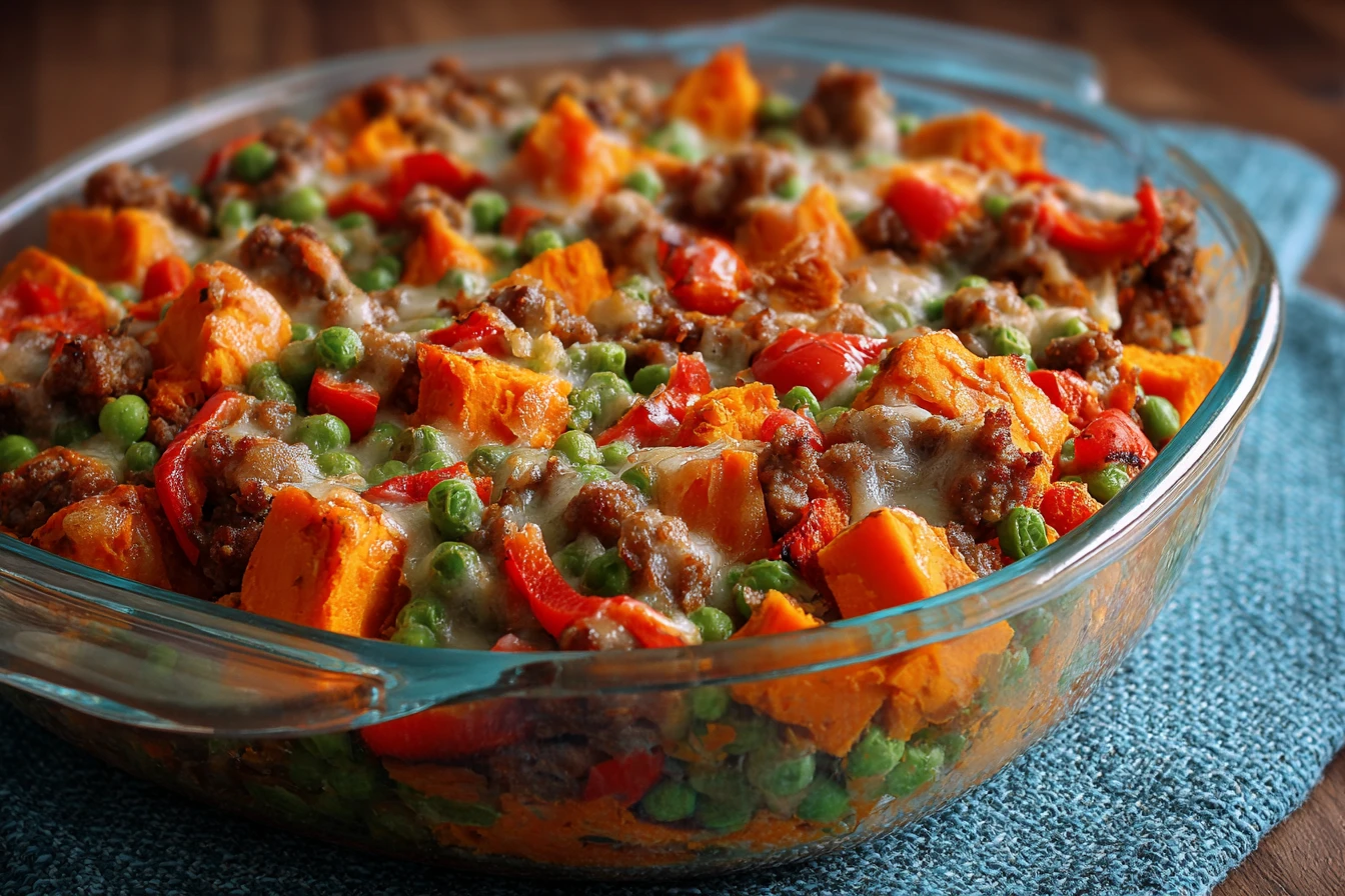 Easy Sweet Potato Sausage Casserole Recipe Sweet Potato And Sausage Bake Homemade Sausage Sweet Potato Casserole Fall Cass...