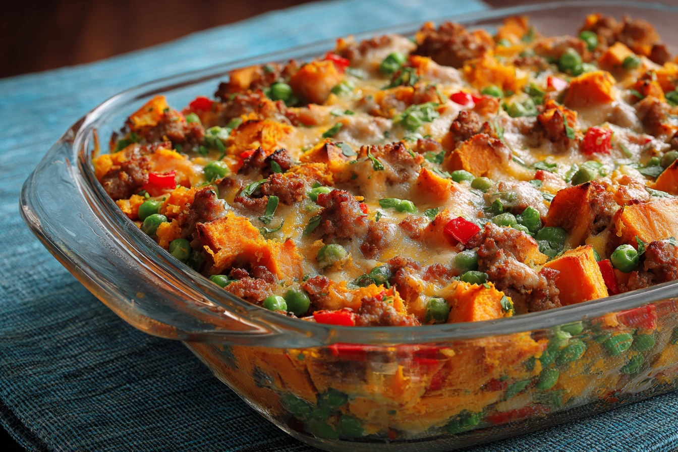 Easy Sweet Potato Sausage Casserole Recipe Sweet Potato And Sausage Bake Homemade Sausage Sweet Potato Casserole Fall Cass...