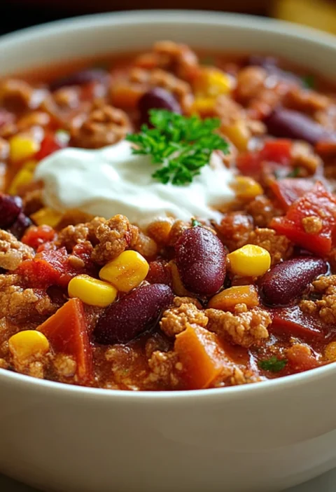 Easy Turkey Chili Recipe 20 Minutes Quick Hearty Turkey Chili Low Fat Turkey Chili Recipe Fast Cozy Evening Turkey Chili M...