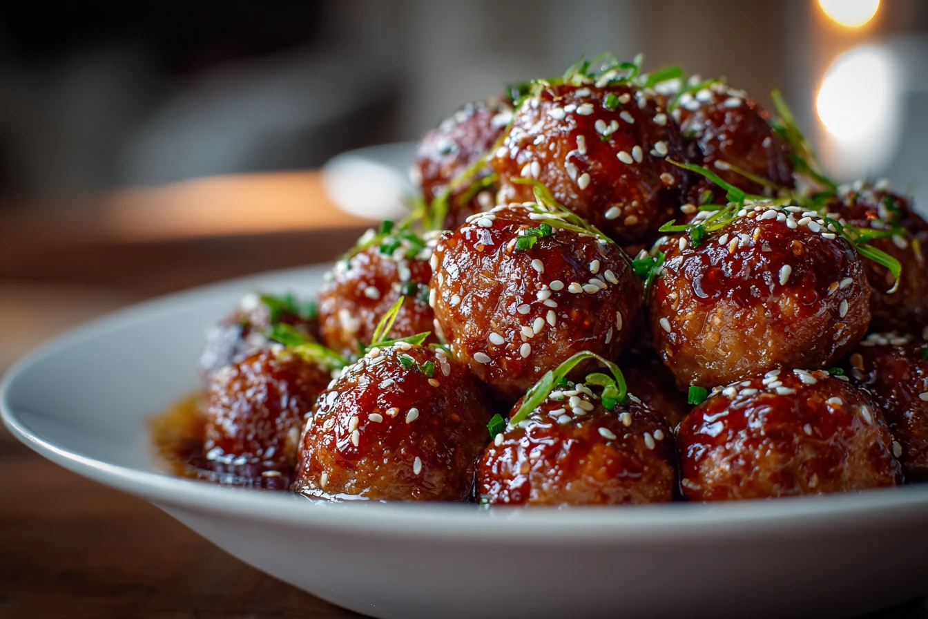 Sheet Pan Sesame Ginger Chicken Recipe Best Sesame Ginger Meatballs Sweet Chili Glazed Chicken Meatballs Healthy Sheet Pan...