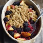 Apple scones with blackberry compote