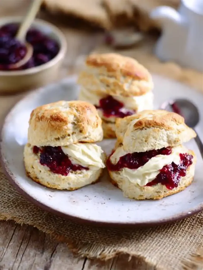 Apple Scones Blackberry Compote Afternoon Treat Tea Autumn Apple Scones Blackberry