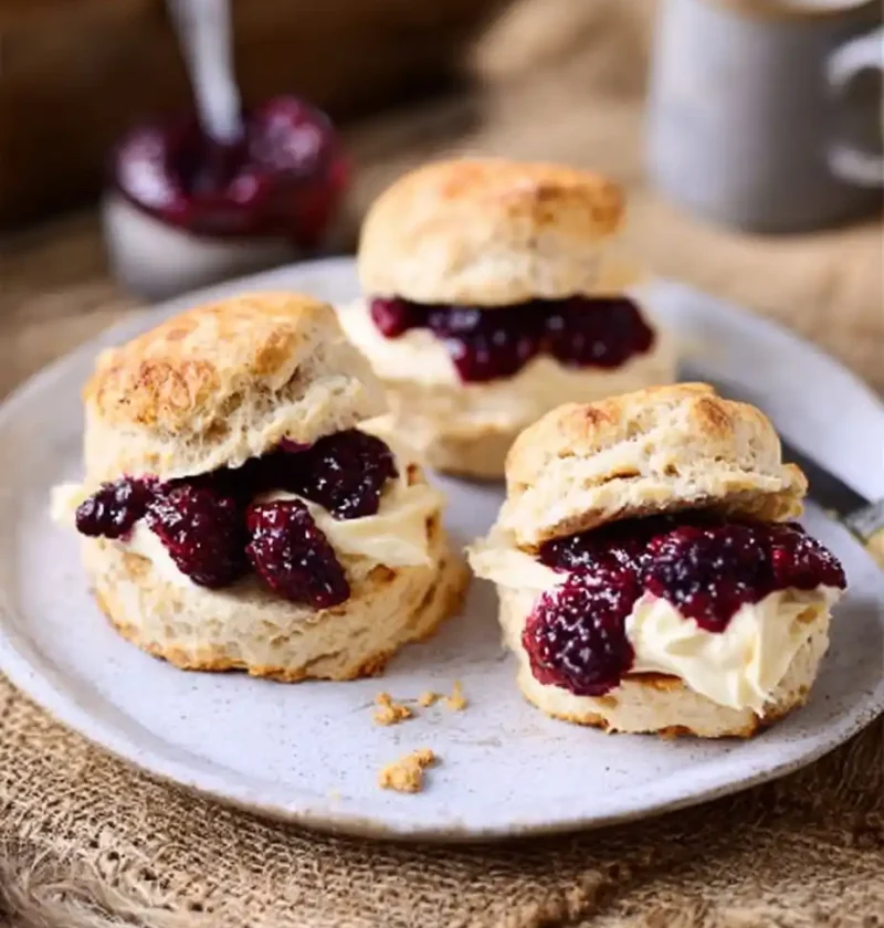 Apple Scones Blackberry Compote Afternoon Treat Tea Autumn Apple Scones Blackberry