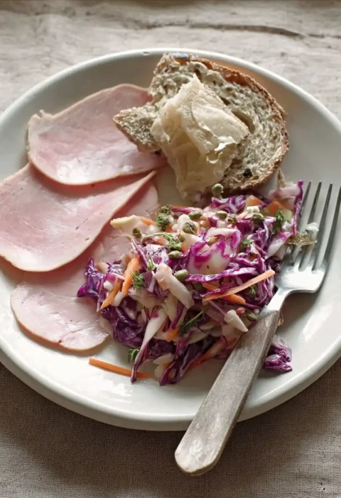 Coleslaw Autumn Side Salad Ham Duck Roast Beef Colourful