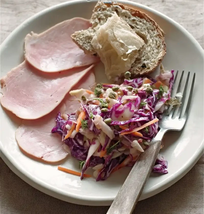 Coleslaw Autumn Side Salad Ham Duck Roast Beef Colourful