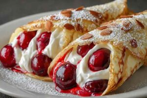 Cherry Pie Filling Breakfast Wraps